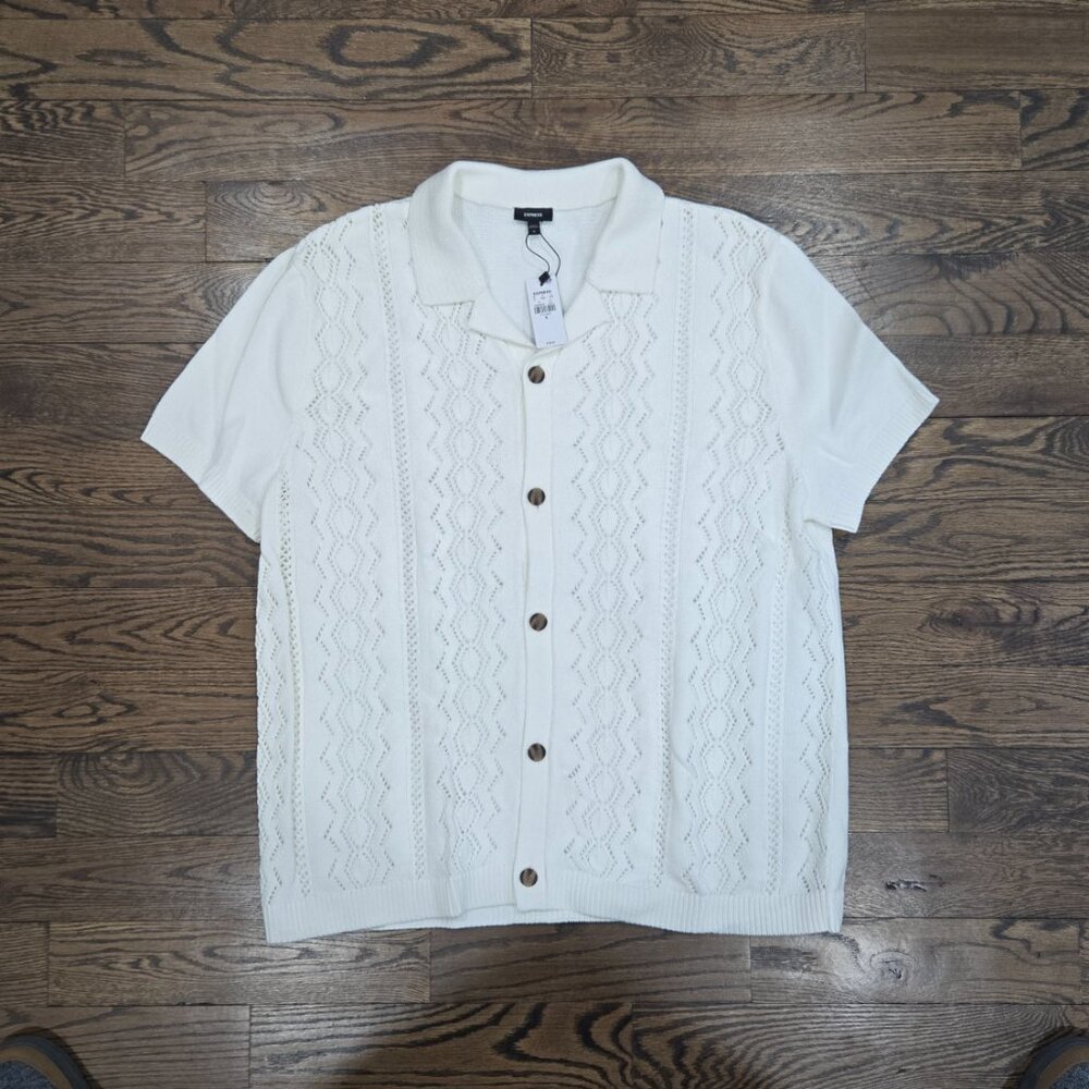 Knit Cotton Short Sleeve Sweater Polo